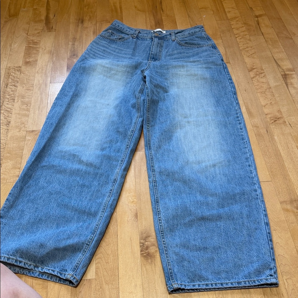 Wide-Leg High-Rise Jeans ink Light Blue Denim